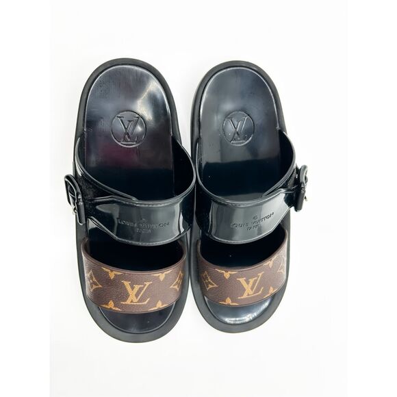 Louis Vuitton Sunbath LV Sandals Slides Monogram Mules Size 39, 9 - Picture 6 of 12